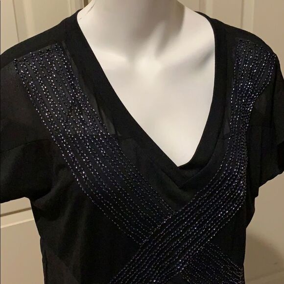 Miss Me sheer beaded front shirt. Med. NWT - Picture 2 of 10